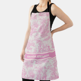 Chic baby roze toile de jouy bedrukt schort