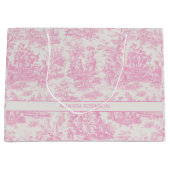 Chic  baby roze toile de jouy groot cadeauzakje (Voorkant)
