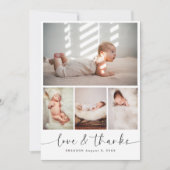 Chic Baby shower 4 Fotocollage Dank u Bedankkaart (Voorkant)