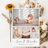 Chic Baby shower 4 Fotocollage Dank u Bedankkaart