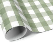 Chic Baby Shower Green Gingham & Plaid Pattern Cadeaupapier (Rol Hoek)
