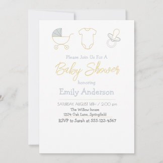 Chic Baby Shower invitation Kaart