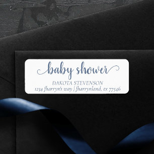 Chic-Baby shower Stustblauw retouradres Etiket