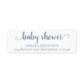 Chic-Baby shower | Stustblauw retouradres Etiket (Voorkant)