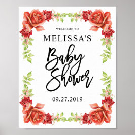 Chic baby shower-welkomstteken | ROZEN Poster