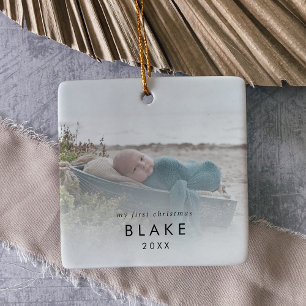 Chic Baby's eerste kerstfeest Pasgeboren fotokeram Keramisch Ornament