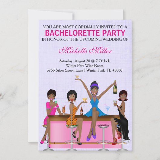 Chic Bachelorette Bash Aangepaste uitnodiging (Voorkant)
