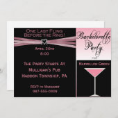 Chic Bachelorette Party Invitation Kaart (Voorkant / Achterkant)