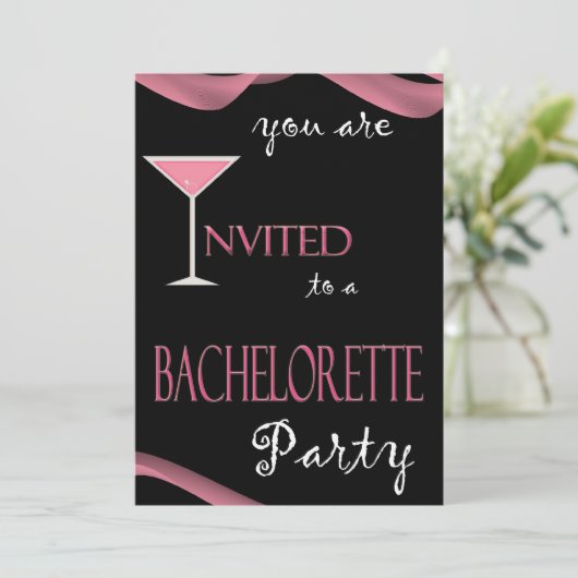 Chic Bachelorette Party Invitation Kaart (Staand voorkant)