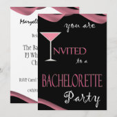 Chic Bachelorette Party Invitation Kaart (Voorkant / Achterkant)
