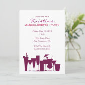 Chic Bachelorette Party Invitation Kaart (Staand voorkant)