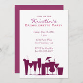 Chic Bachelorette Party Invitation Kaart (Voorkant / Achterkant)