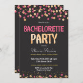 Chic Bachelorette Party Invitation Kaart (Voorkant / Achterkant)