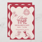 Chic Bachelorette Weekend Invitation for Bride-to- Kaart (Voorkant / Achterkant)
