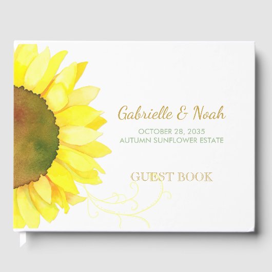 Chic Backyard Sunflower Wedding Gastenboek (Voorkant)