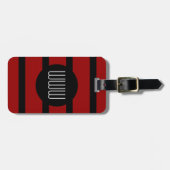 CHIC BAGAGELABEL_16 RED/BLACK STRIPES BAGAGELABEL (Voorkant horizontaal)