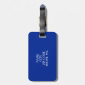 CHIC BAGAGELABEL_BLACK/BLUE/WITTE INITIAAL/NAAM BAGAGELABEL (Achterkant verticaal)