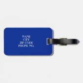 CHIC BAGAGELABEL_BLACK/BLUE/WITTE INITIAAL/NAAM BAGAGELABEL (Achterkant horizontaal)