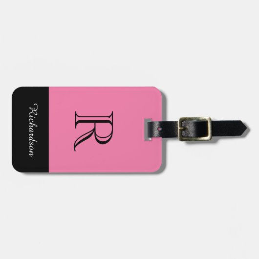 CHIC BAGAGELABEL_BLACK/PINK/WHITE BAGAGELABEL (Voorkant horizontaal)