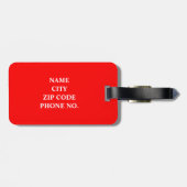 CHIC BAGAGELABEL_BLACK/RED/WHITE INITIAAL/NAME BAGAGELABEL (Achterkant horizontaal)
