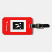 CHIC BAGAGELABEL_BLACK/WHITE/01 RED BAGAGELABEL (Voorkant horizontaal)