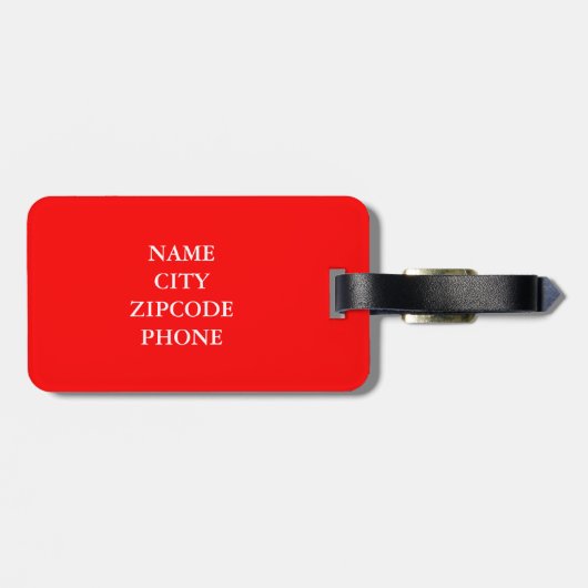 CHIC BAGAGELABEL_BLACK/WHITE/01 RED BAGAGELABEL (Achterkant horizontaal)