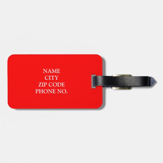 CHIC BAGAGELABEL_BLACK/WHITE/RED BAGAGELABEL (Achterkant horizontaal)