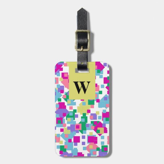 CHIC BAGAGELABEL_FUN/MODERN PASTEL CONFETTI BAGAGELABEL (Voorkant verticaal)