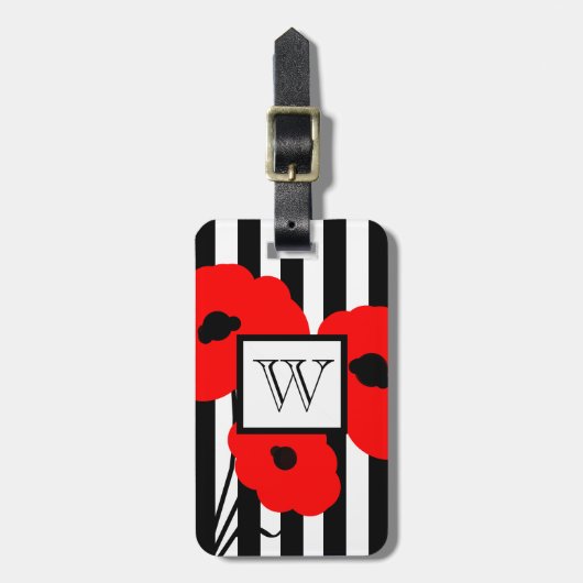 CHIC BAGAGELABEL_MOD 01 RED POPPIES BAGAGELABEL (Voorkant verticaal)