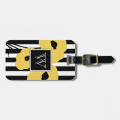 CHIC BAGAGELABEL_MOD GEEL POPPIËNTEN BAGAGELABEL (Voorkant horizontaal)