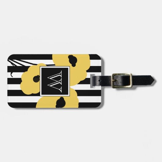 CHIC BAGAGELABEL_MOD GEEL POPPIËNTEN BAGAGELABEL (Voorkant horizontaal)