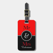 CHIC BAGAGELABEL_MODERN "Mr & Mrs" RED/BLACK Bagagelabel (Voorkant verticaal)