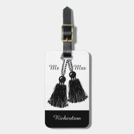 CHIC BAGAGELABEL_"Mr & Mrs." BLACK TASSELS Bagagelabel