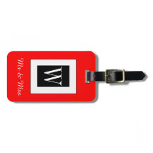CHIC BAGAGELABEL_"Mr & Mrs." BLACK/WHITE/01 RED