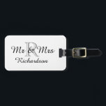 CHIC BAGAGELABEL_MR & MRS._BLACK/WHITE BAGAGELABEL<br><div class="desc">CHIC BAGAGELABEL_MR & MRS._BLACK/WHITE,  MET INITIAAL/NAAM HORIZONTAAL</div>