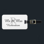 CHIC BAGAGELABEL_MR & MRS._BLACK/WHITE BAGAGELABEL<br><div class="desc">CHIC BAGAGELABEL_MR & MRS._BLACK/WHITE,  MET INITIAAL/NAAM HORIZONTAAL</div>