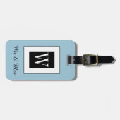CHIC BAGAGELABEL_"Mr & Mrs." BLACK/WHITE/BLUE Bagagelabel (Voorkant horizontaal)