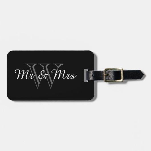 CHIC BAGAGELABEL_"Mr & Mrs." MET MONOGRAM Bagagelabel (Voorkant horizontaal)