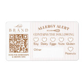 Chic Bakery Logo Allergewaarschuwing Gebakken Ware Etiket (Voorkant)