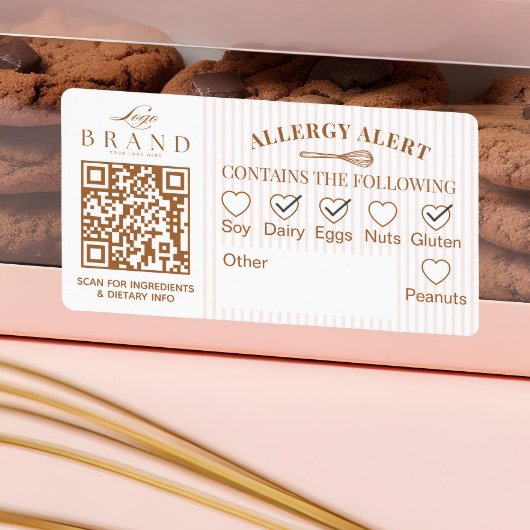 Chic Bakery Logo Allergewaarschuwing Gebakken Ware Etiket