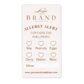 Chic Bakkerij Logo Allergie Alert Gebakken Waren V Etiket (Voorkant)