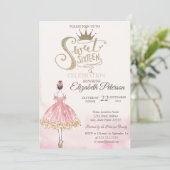 Chic Ballerina, Tiara, Diamonds Sweet 16 Kaart (Staand voorkant)