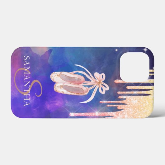 Chic Ballet schetst Glitter-schijven Case-Mate iPhone Case (Achterkant (horizontaal))