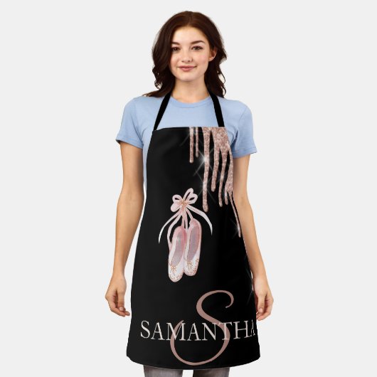 Chic Ballet toont Roos Gold Glitter-schijven Schort (Gedragen)