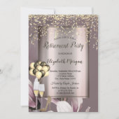 Chic-ballonnen, Gold Confetti Flowers Retirement Kaart (Voorkant)