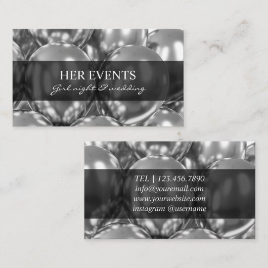 Chic Balloon Design Kaarten voor Event Manager Visitekaartje (Voorkant / Achterkant)