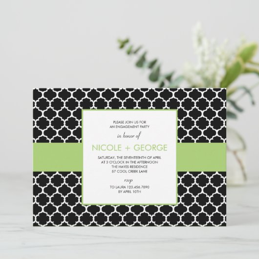 Chic Band General Party Invitation (Green Apple) Kaart (Staand voorkant)