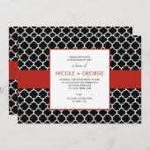 Chic Band General Party Invitation (Ruby) Kaart (Voorkant / Achterkant)