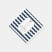 Chic Baptism Nautical Navy Waves Anchor Servetten (Hoek)