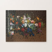 Chic Baroque Flowers still Life Art Oil Painting Legpuzzel (Horizontaal)